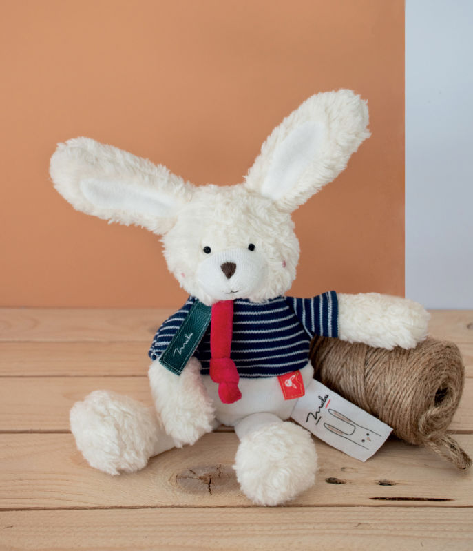  - coton bio made in france - peluche lapin 30 cm 